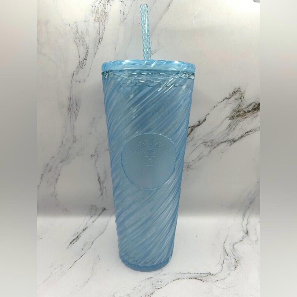 Starbucks Blue Swirl Iridescent Tumbler Venti 24oz Reusable Cup 2024 New Cup